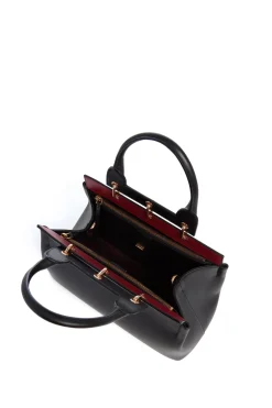 Small Amethyst Tote Bag in Black Nappa Leather