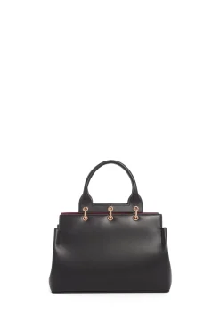 Small Amethyst Tote Bag in Black Nappa Leather