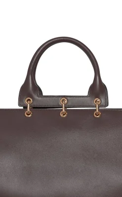 Small Amethyst Tote Bag in Bordeaux Nappa Leather