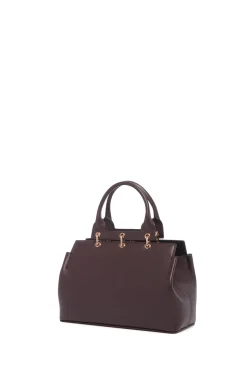 Small Amethyst Tote Bag in Bordeaux Nappa Leather