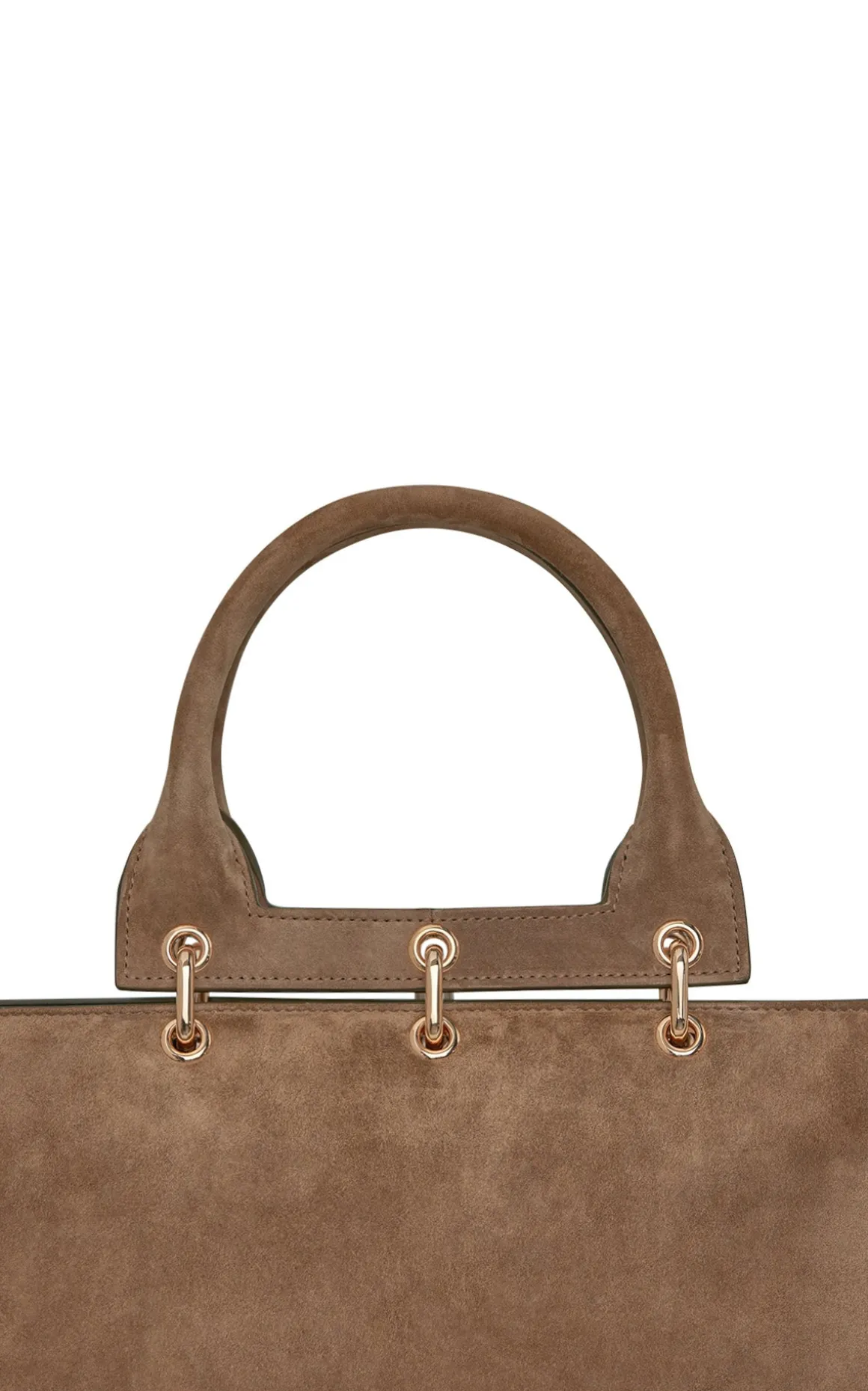 Small Amethyst Tote Bag in Dark Sand Suede