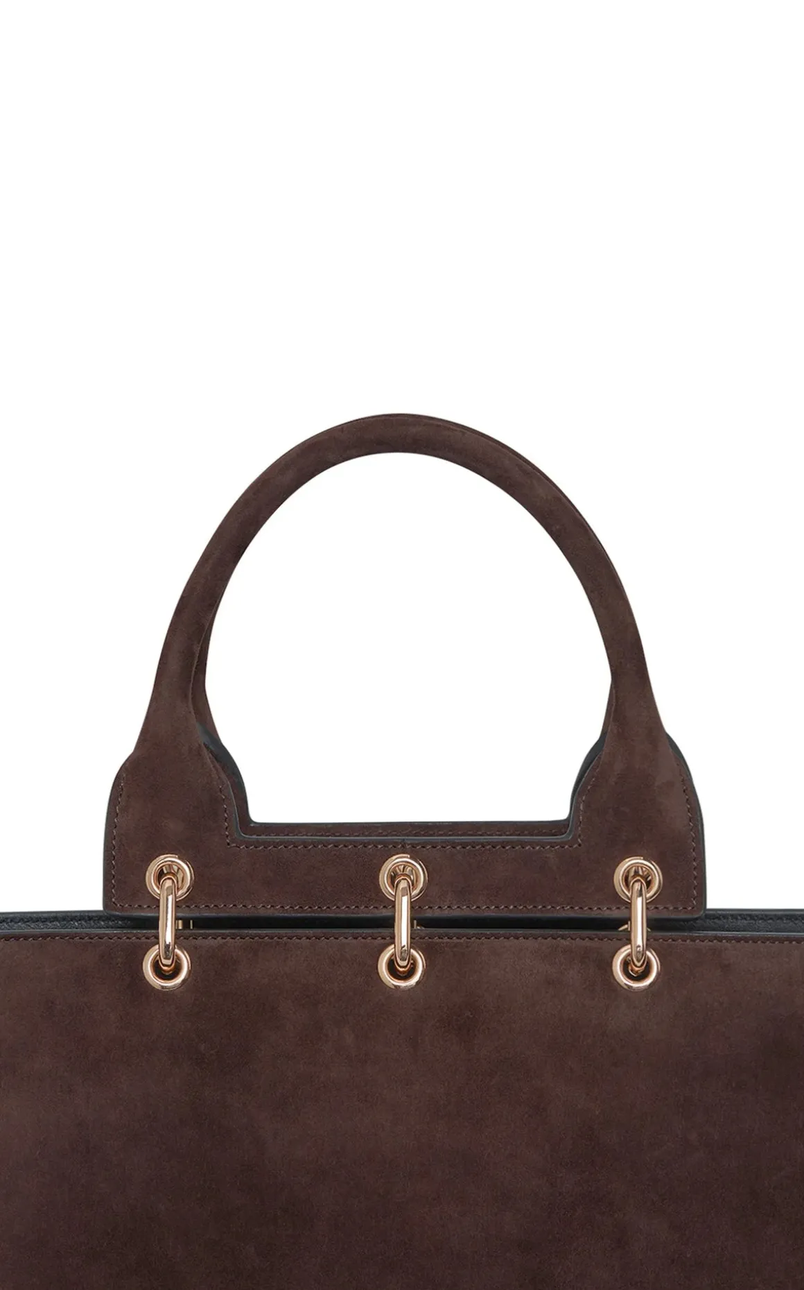 Small Amethyst Tote Bag in Dark Brown Suede