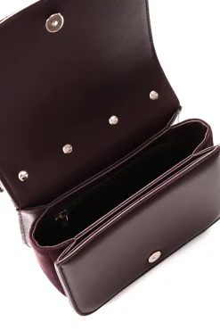 Small Dern Crossbody Bag in Bordeaux Snakeskin & Suede