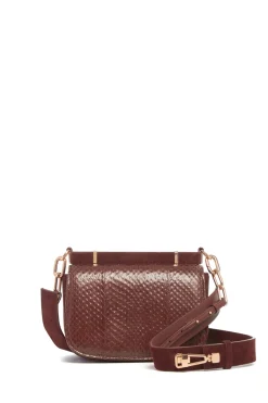 Small Dern Crossbody Bag in Chocolate Snakeskin & Suede