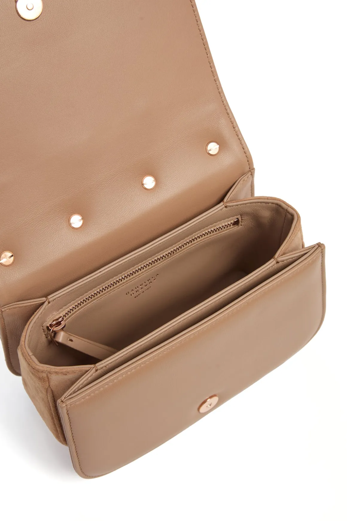 Small Dern Crossbody Bag in Nude Snakeskin & Suede