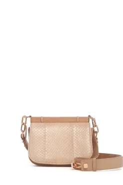 Small Dern Crossbody Bag in Nude Snakeskin & Suede