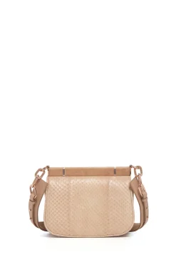 Small Dern Crossbody Bag in Nude Snakeskin & Suede