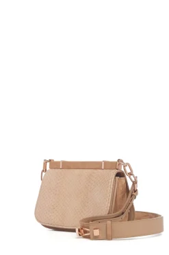 Small Dern Crossbody Bag in Nude Snakeskin & Suede