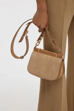 Small Dern Crossbody Bag in Nude Snakeskin & Suede
