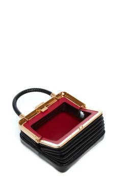 Small Diana Bag in Black Snakeskin
