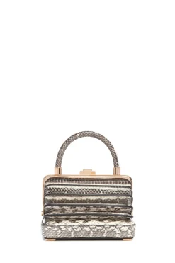 Small Diana Bag in Black & White Snakeskin