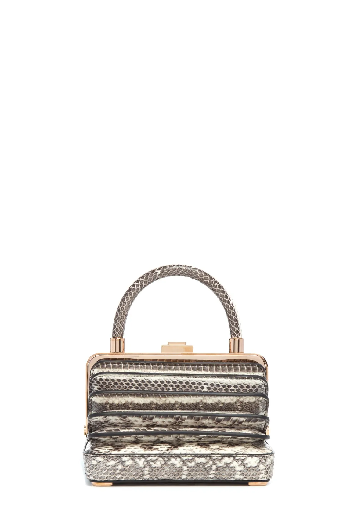 Small Diana Bag in Black & White Snakeskin
