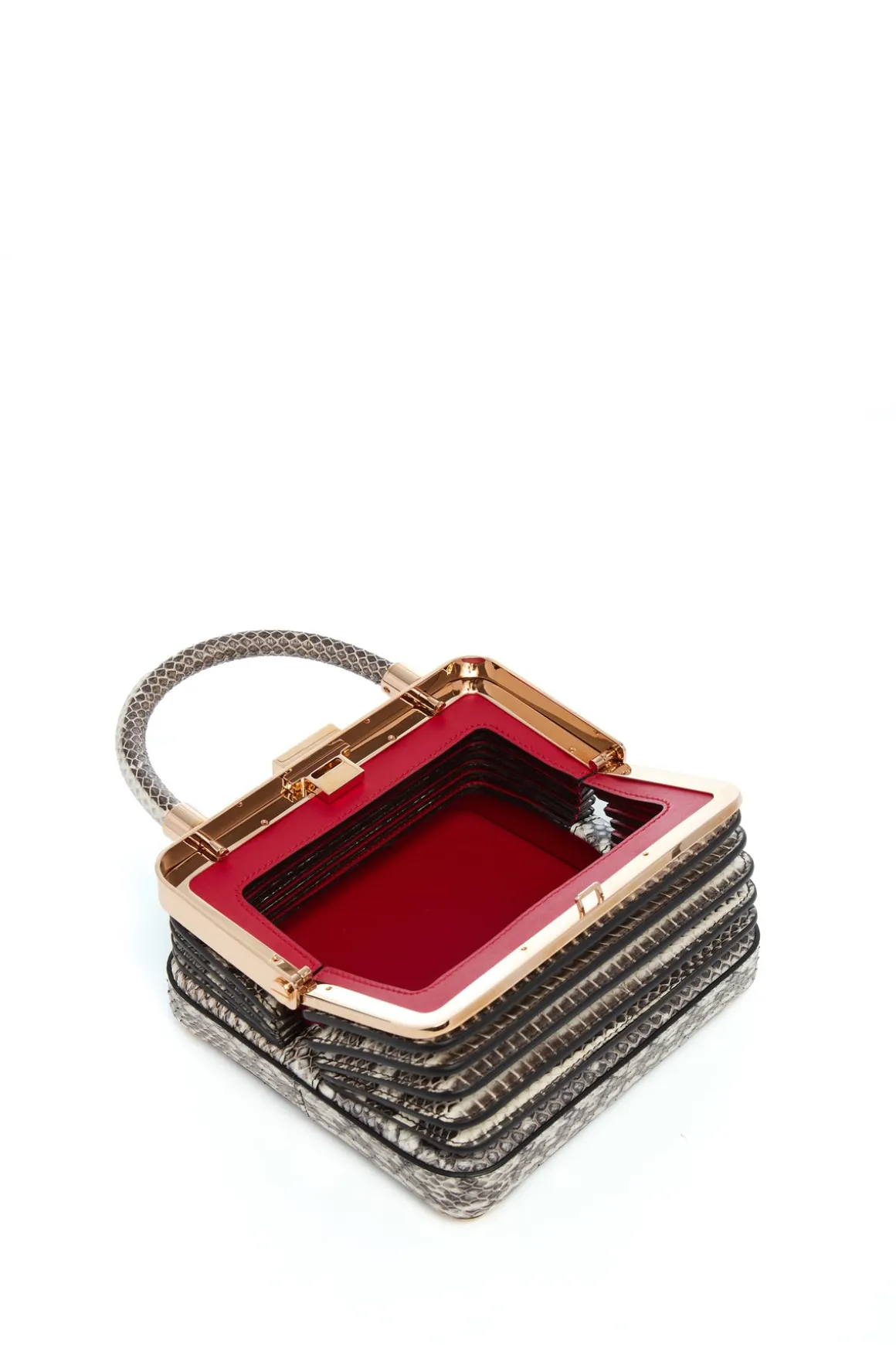Small Diana Bag in Black & White Snakeskin