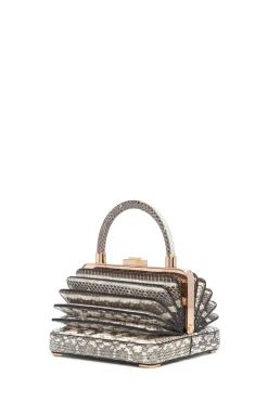 Small Diana Bag in Black & White Snakeskin