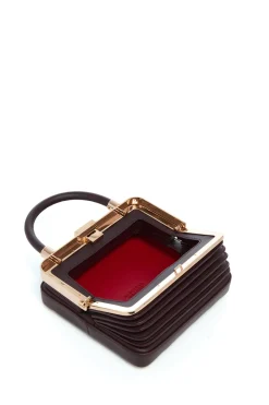 Small Diana Bag in Bordeaux Nappa Leather