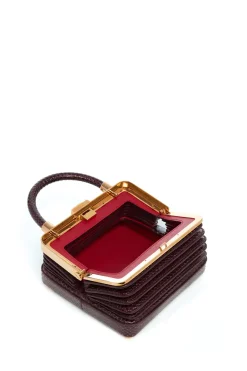 Small Diana Bag in Bordeaux Snakeskin