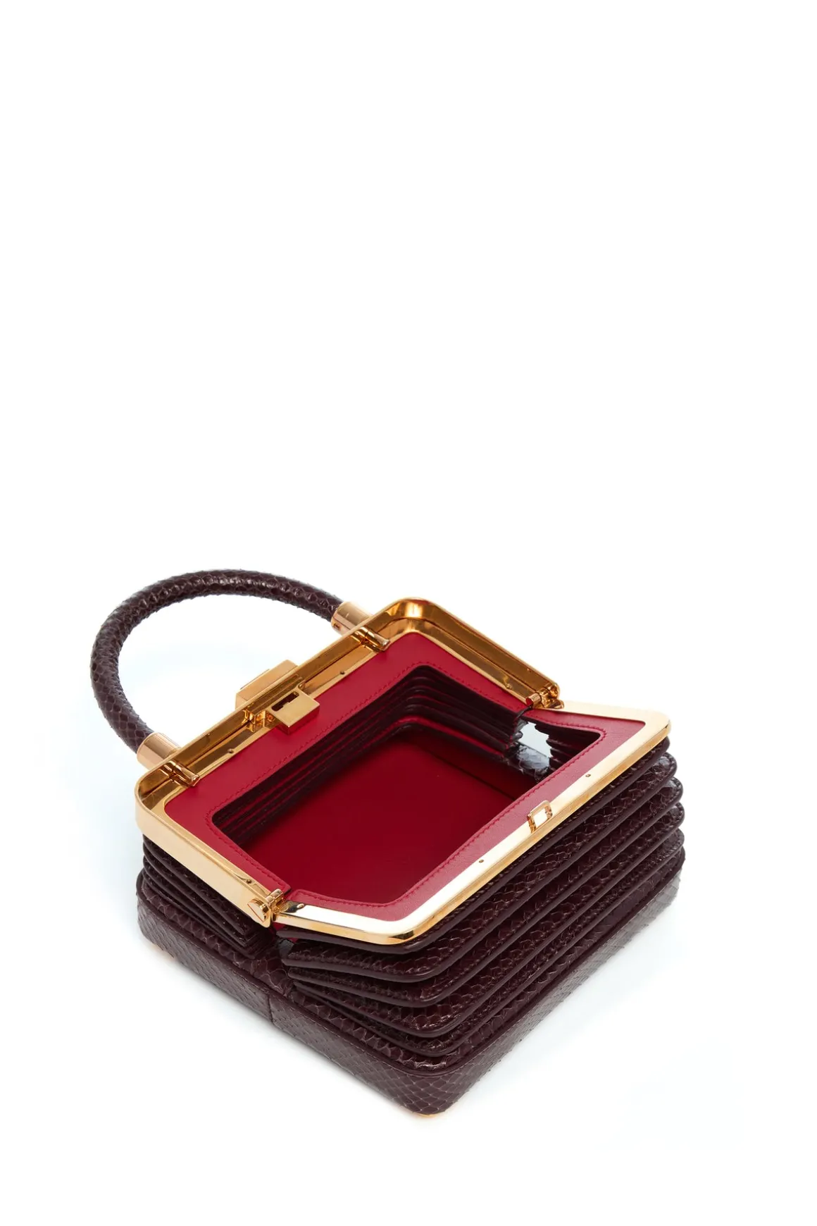 Small Diana Bag in Bordeaux Snakeskin
