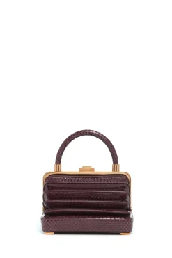 Small Diana Bag in Bordeaux Snakeskin