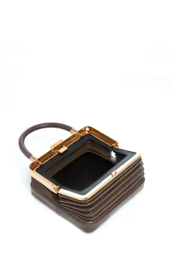 Small Diana Bag in Charcoal Snakeskin
