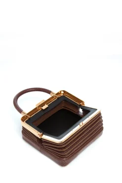 Small Diana Bag in Chocolate Snakeskin