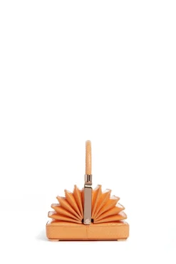 Small Diana Bag in Fluorescent Orange Snakeskin
