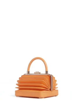 Small Diana Bag in Fluorescent Orange Snakeskin