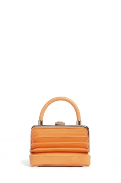 Small Diana Bag in Fluorescent Orange Snakeskin