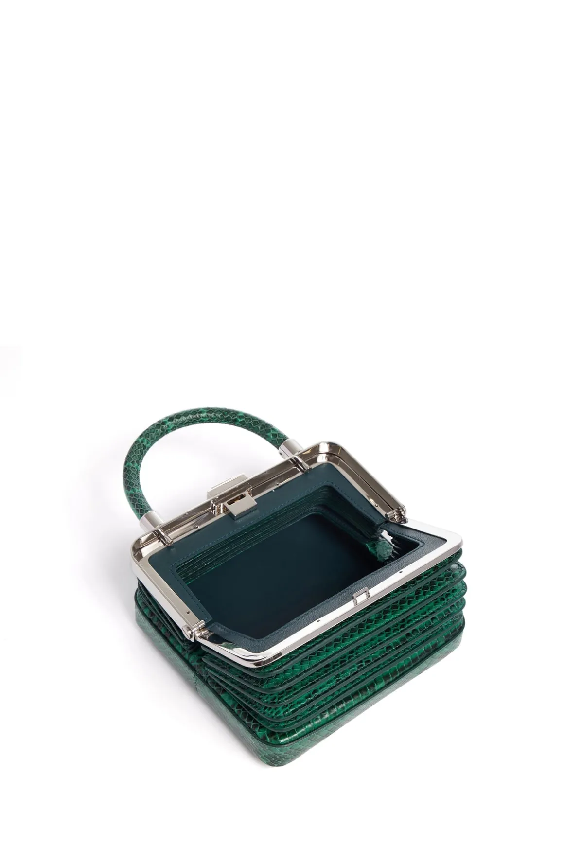 Small Diana Bag in Green Snakeskin