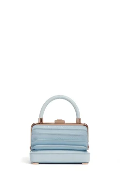 Small Diana Bag in Light Blue Snakeskin