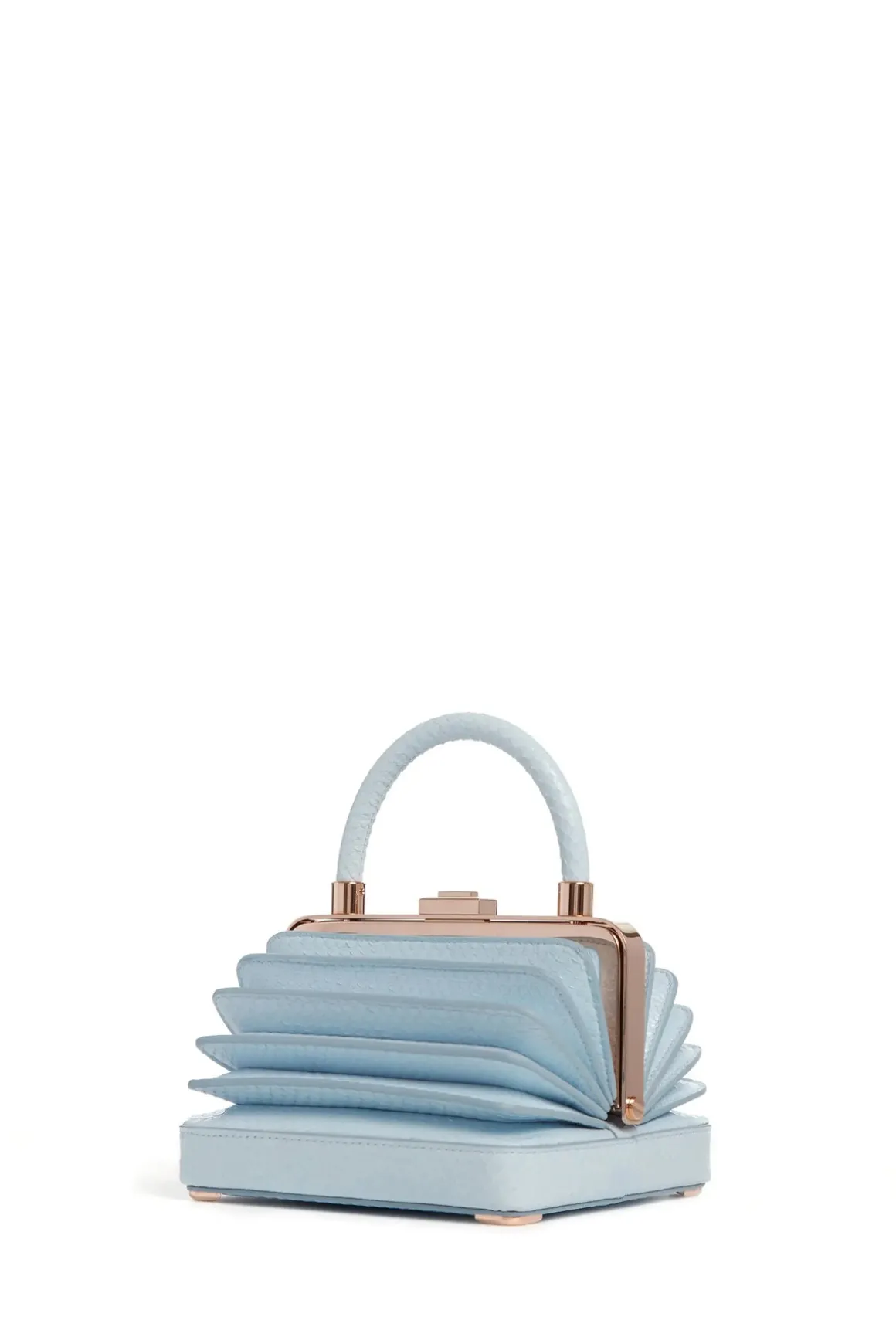 Small Diana Bag in Light Blue Snakeskin