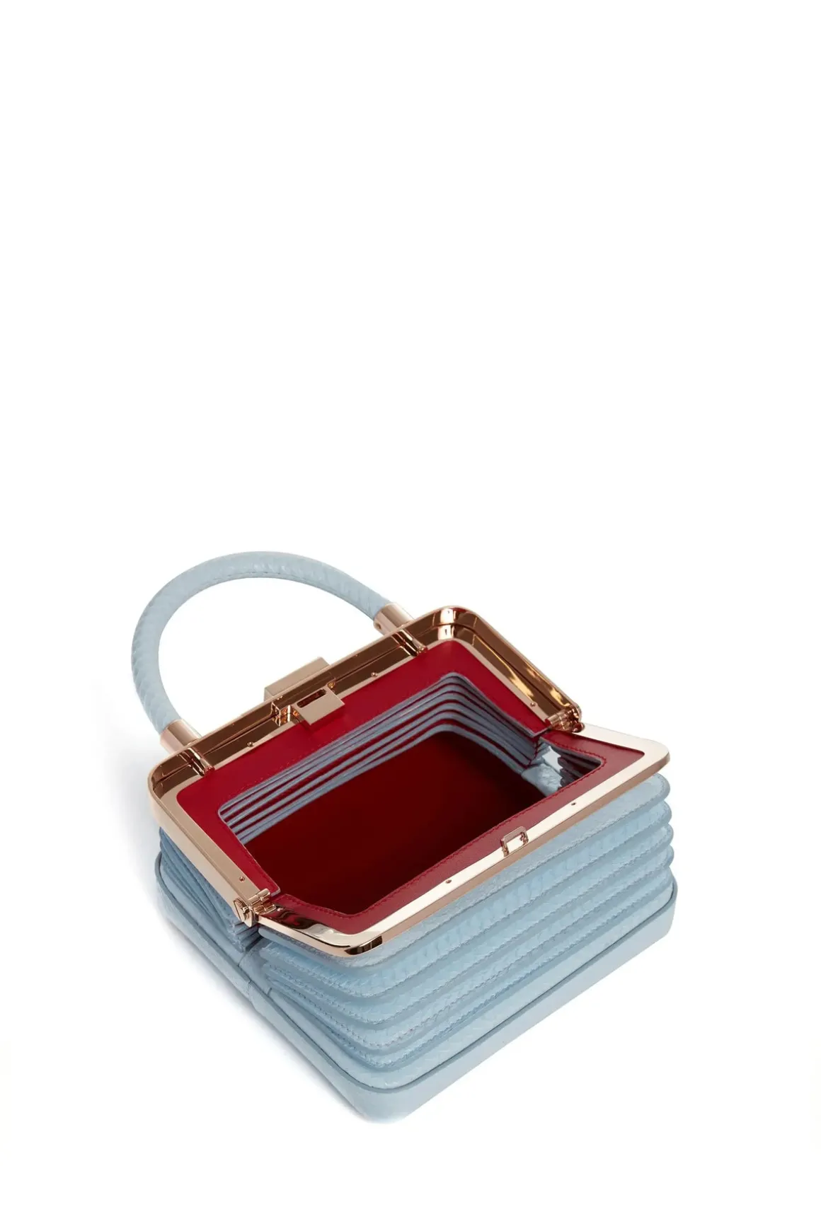 Small Diana Bag in Light Blue Snakeskin