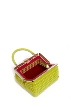Small Diana Bag in Lime Adamite Snakeskin