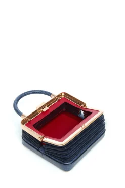 Small Diana Bag in Navy Snakeskin