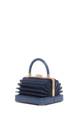 Small Diana Bag in Navy Snakeskin