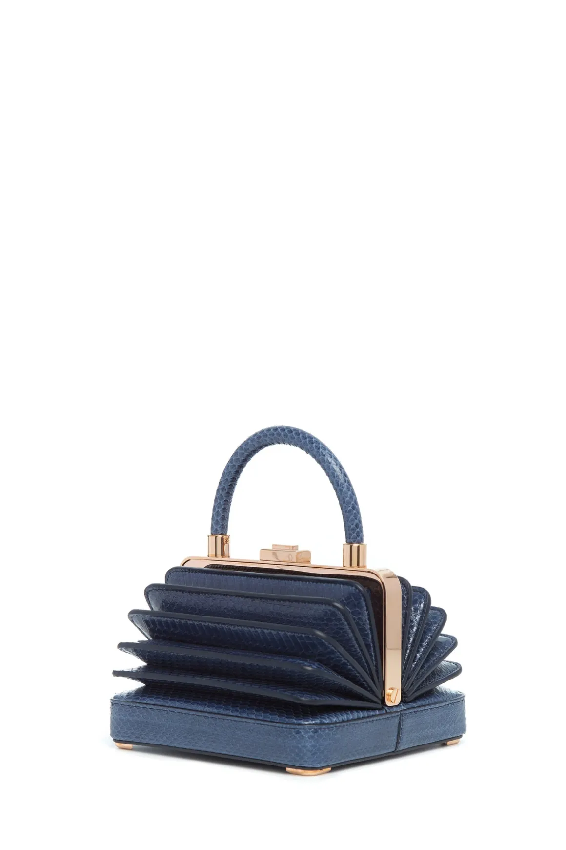 Small Diana Bag in Navy Snakeskin