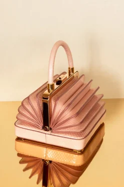 Small Diana Bag in Pink Snakeskin