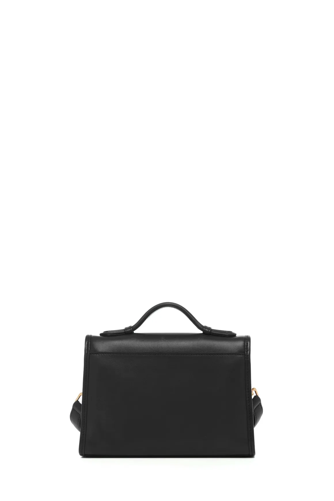 Small Leonora Flap Bag in Black Nappa Leather