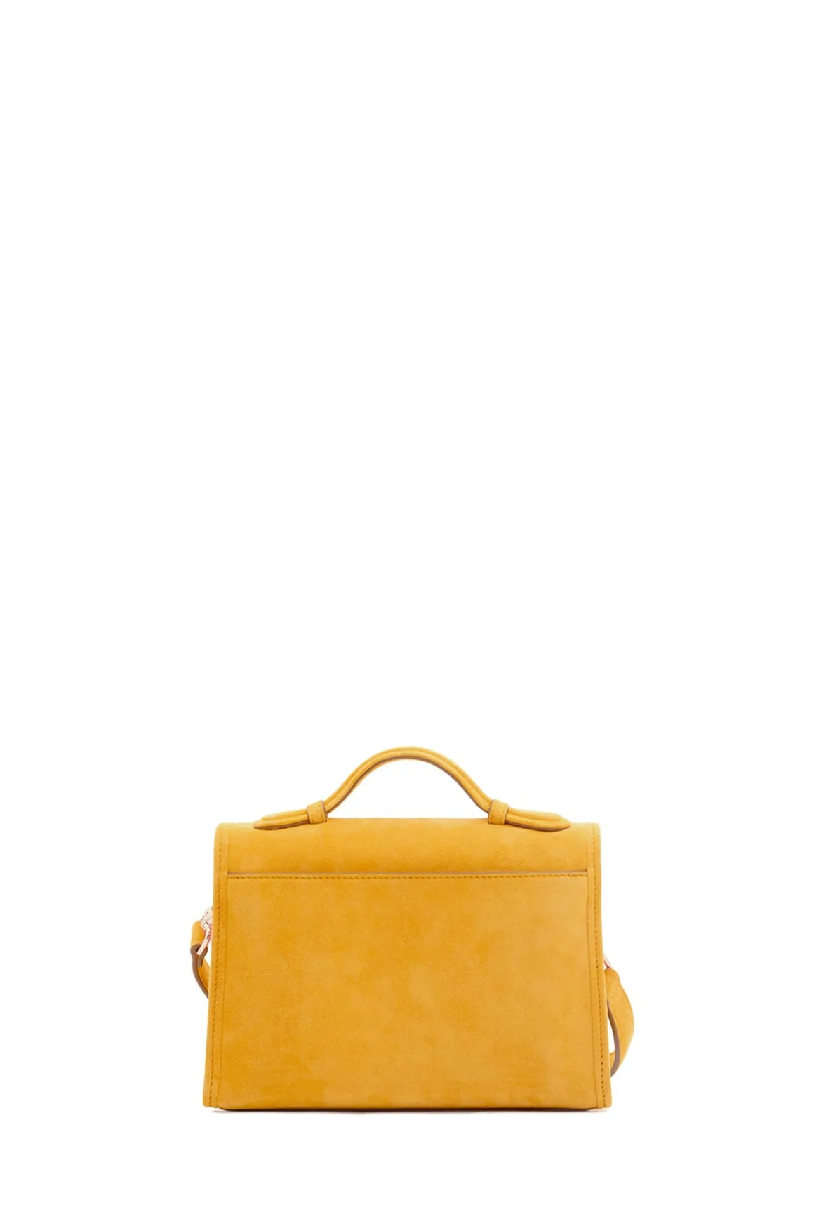 Small Leonora Flap Bag in Golden Birch Suede