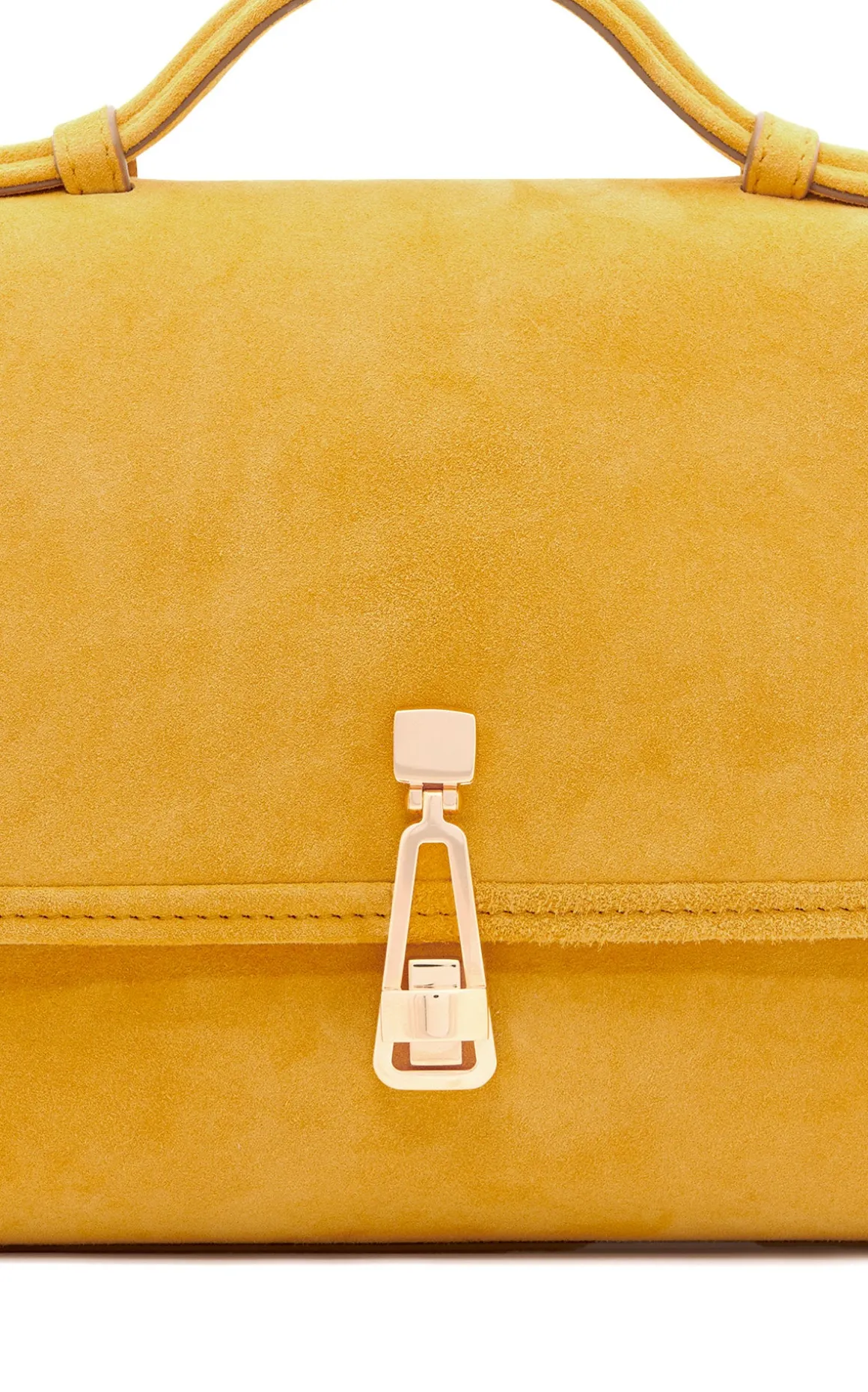 Small Leonora Flap Bag in Golden Birch Suede