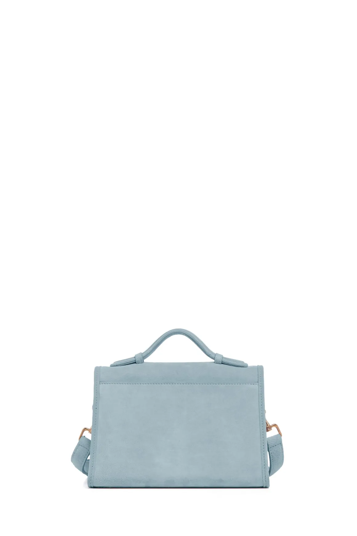 Small Leonora Flap Bag in Light Blue Suede