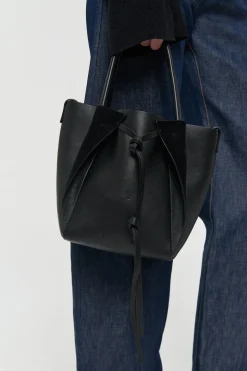 Small Marija Tote Bag in Black Nappa Leather