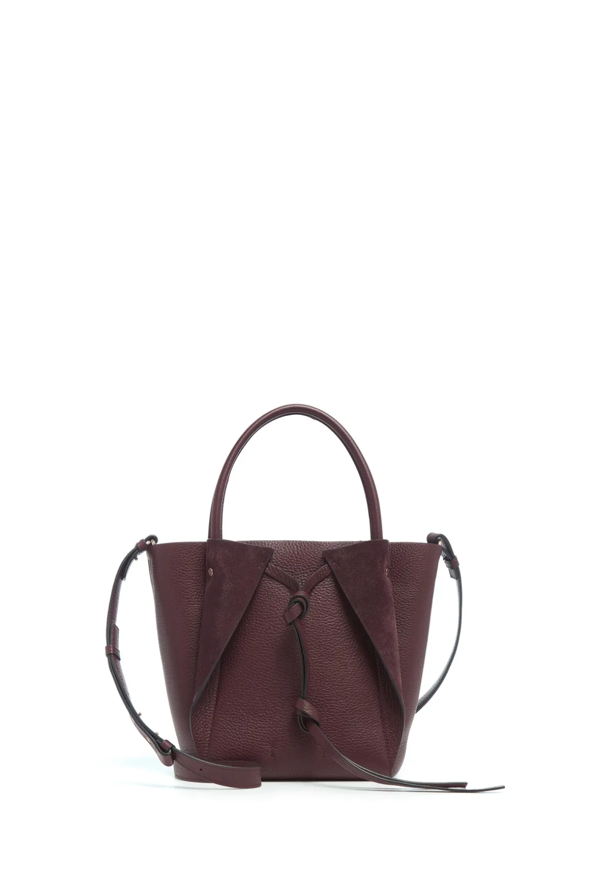 Small Marija Tote Bag in Bordeaux Textured Leather