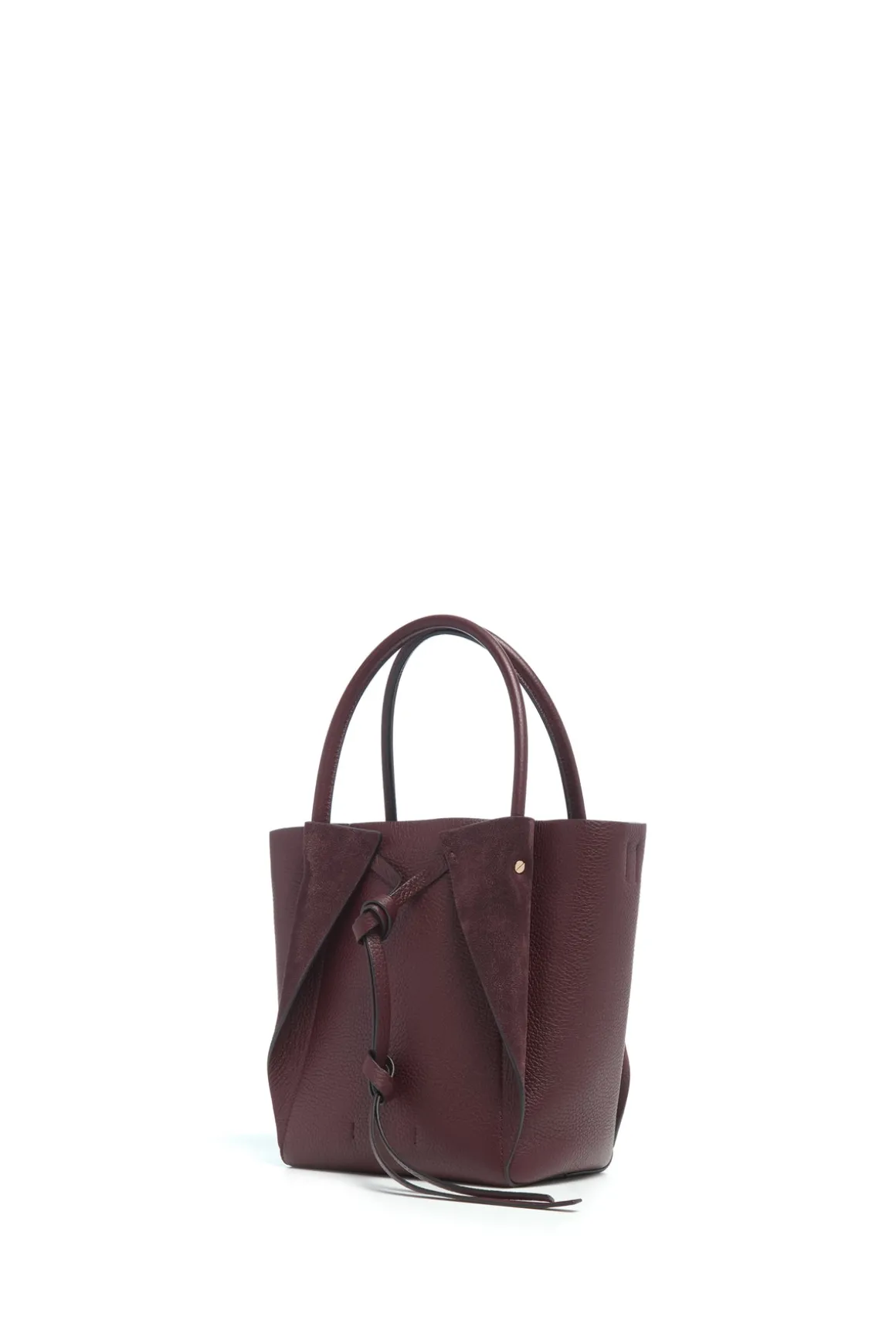 Small Marija Tote Bag in Bordeaux Textured Leather