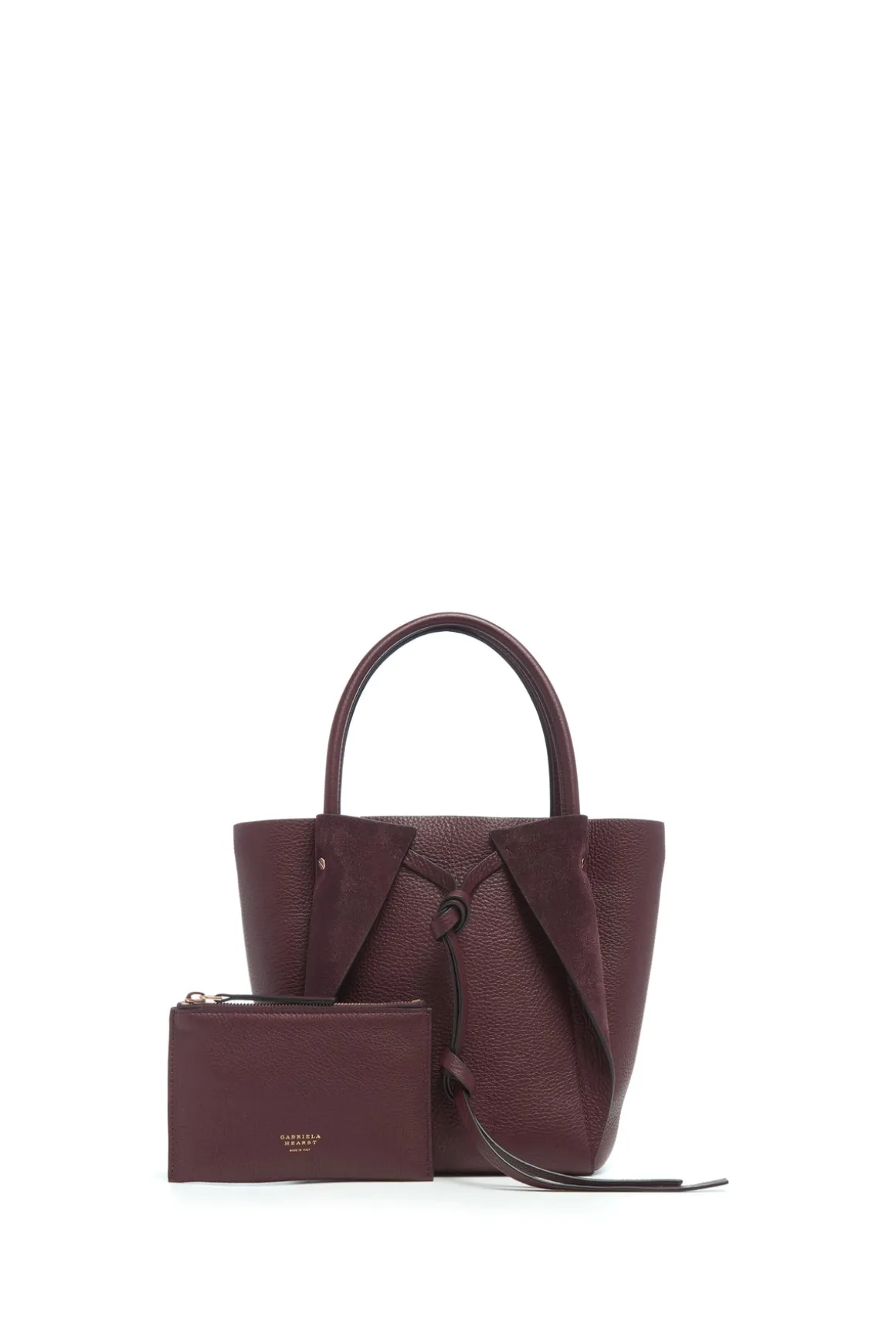 Small Marija Tote Bag in Bordeaux Textured Leather