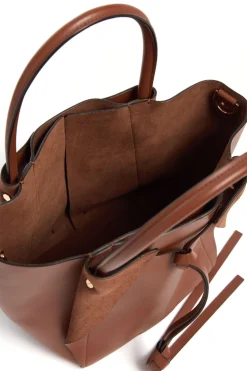 Small Marija Tote Bag in Cognac Nappa Leather