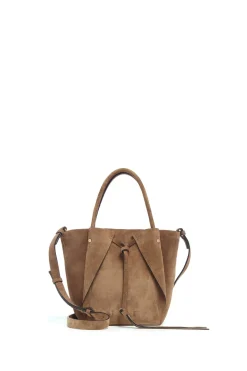 Small Marija Tote Bag in Dark Sand Suede