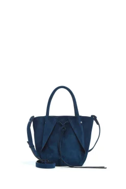 Small Marija Tote Bag in Navy Suede