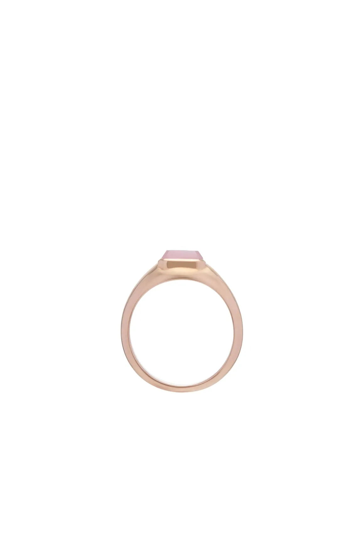 Small Ring in 18K Rose Gold & Rose Quartz Stone
