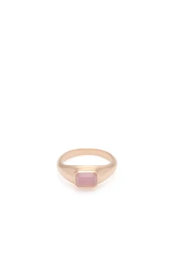 Small Ring in 18K Rose Gold & Rose Quartz Stone