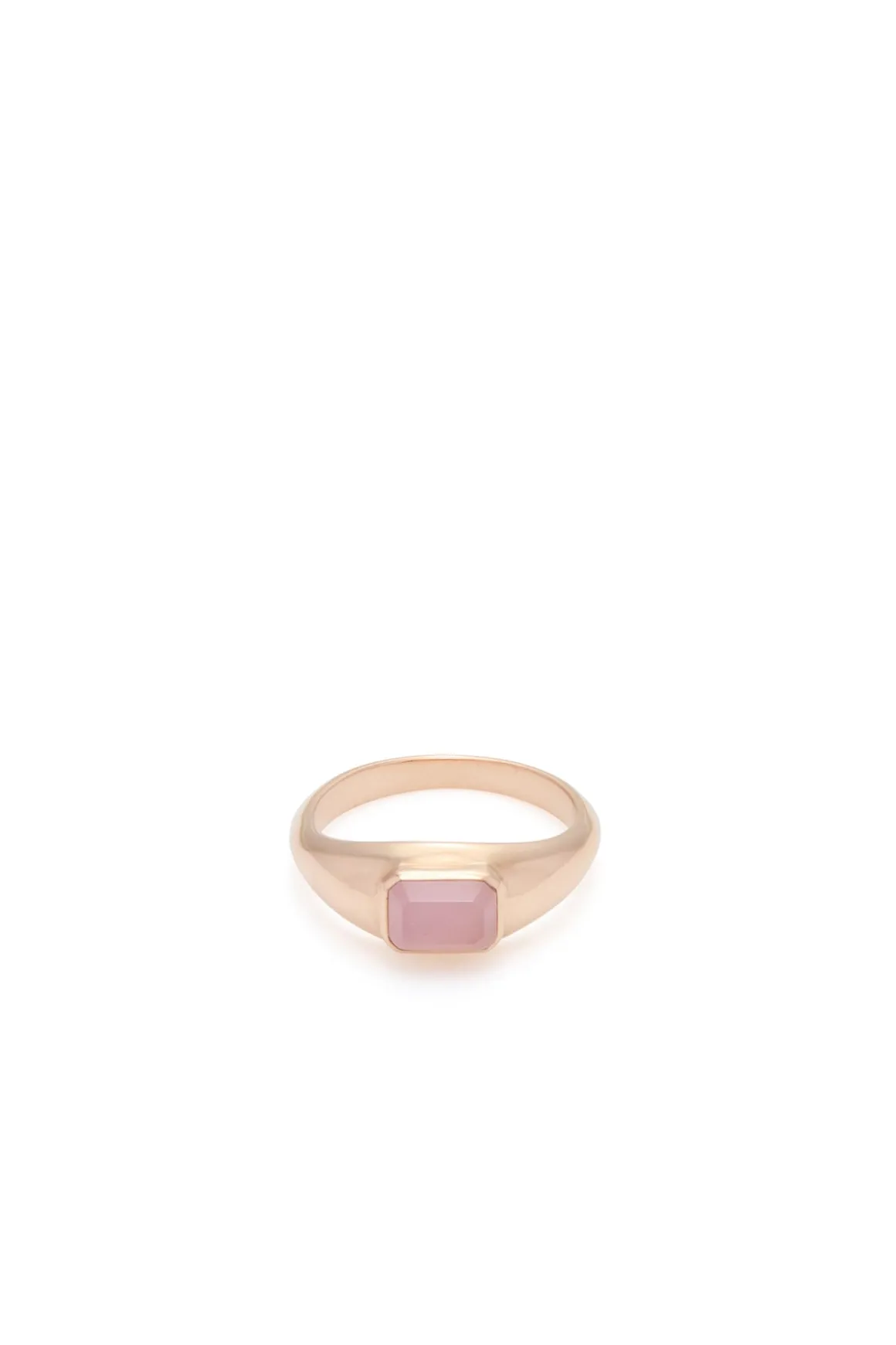 Small Ring in 18K Rose Gold & Rose Quartz Stone